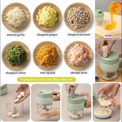 Electric Vegetable Cutter – 4-in-1 Handheld Slicer