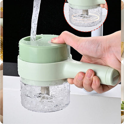Electric Vegetable Cutter – 4-in-1 Handheld Slicer